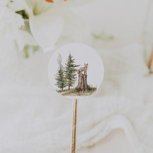 bosdieren   Fox Baby shower Favoriet Ronde Sticker