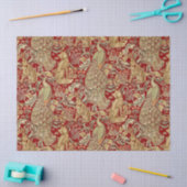 BOSDIEREN, FOX, PEACOCK, HARE IN RODE PLANTEN TISSUEPAPIER (Craft)