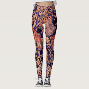 BOSDIEREN, FOX, PEACOCK, HARE PINK BLUE FLORAL LEGGINGS