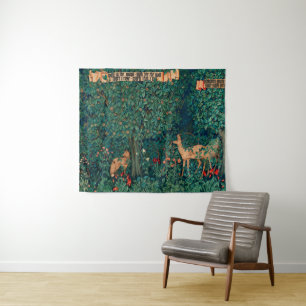 Bosdieren, Greenery Fox en Doe, W.Morris Wandkleed