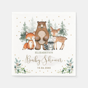 Bosdieren GreenGenery Forest Baby shower Servet