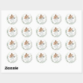 Bosdieren Groene Baby Shower Ronde Sticker (Vel)