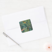 BOSDIEREN Hazen, fazant vogel, groene bloemen Vierkante Sticker (Envelop)