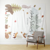 Bosdieren Herfst Baby shower Achtergrond Wandkleed (In Situ (horizontaal))