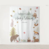 Bosdieren Herfst Baby shower Achtergrond Wandkleed (Voorkant)