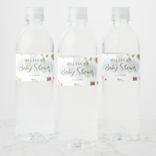 Bosdieren Herfst Baby Shower Waterfles Etiket