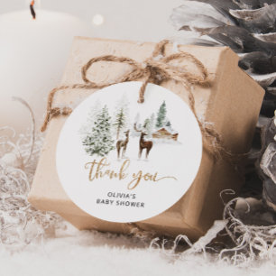 Bosdieren herten babyshower dank je bedankjes labels