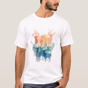 bosdieren herten Waterverf Bossen en T-shirt