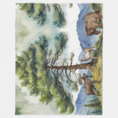 Bosdieren in de bergen Fleece Deken (Voorkant)