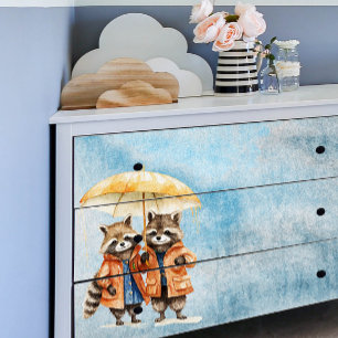 Bosdieren in de regendecoupage tissuepapier