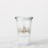 bosdieren in de Waterverf Acryl Drinkbeker (Achterkant)