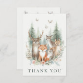 bosdieren in de Waterverf Bedankkaart (Voorkant / Achterkant)