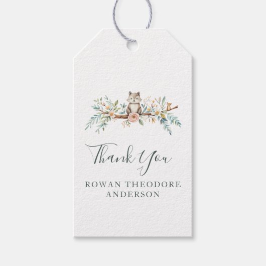 bosdieren in de Waterverf Cadeaulabel (Voorkant)