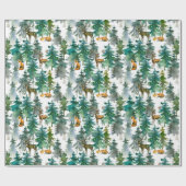 Bosdieren in het Forest Waterverf Pattern Cadeaupapier (Vlak)