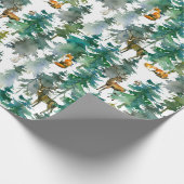 Bosdieren in het Forest Waterverf Pattern Cadeaupapier (Hoek)