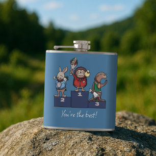 Bosdieren Je bent de beste! Cadeau Podium Kunst Heupfles