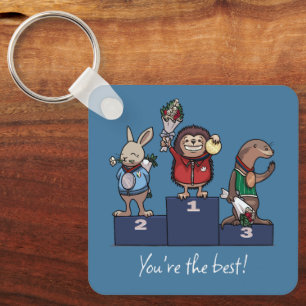 Bosdieren Je bent de beste! Cadeau Podium Kunst Sleutelhanger