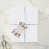 Bosdieren Kerstwinter baby shower Cadeaulabel (Met Touw)