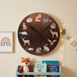 Bosdieren Kinderkamer Herten Vos Konijn Ronde Klok