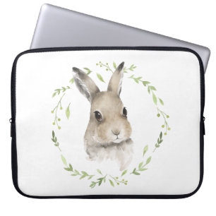 Bosdieren Konijn Naam Waterverf  Laptop Sleeve