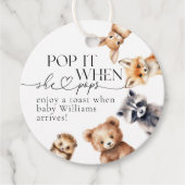 Bosdieren Modern Baby shower Bedankjes Labels (Voorkant)