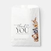 Bosdieren Modern Baby shower Bedankzakje (Voorkant)