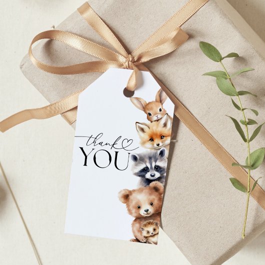 Bosdieren Modern Baby shower Cadeaulabel