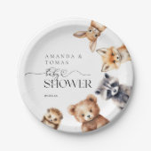 Bosdieren Modern Baby shower Papieren Bordje (Voorkant)