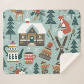 Bosdieren:  naadloos. sherpa deken (Voorkant (horizontaal))