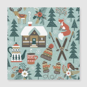 Bosdieren: Naadloze winter vintage.