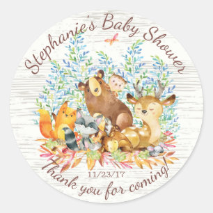 Bosdieren Neutraal Baby shower Favor Sticker