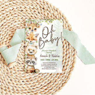 Bosdieren Oh Baby Shower Kaart