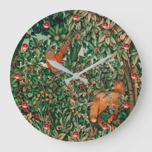 BOSDIEREN Pheasant Rood Fox Groene Floral Grote Klok