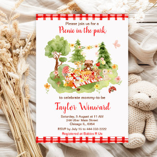 Bosdieren Picknick Baby Shower Kaart