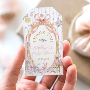 Bosdieren Roze Meisje Baby Shower Dank Je Cadeaulabel