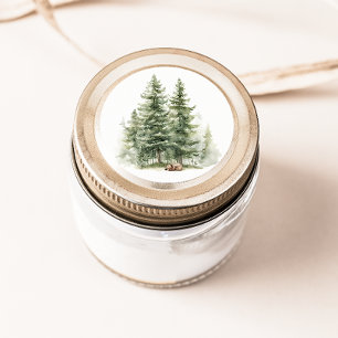 bosdieren   Sleepy Beer Baby shower gunst Ronde Sticker