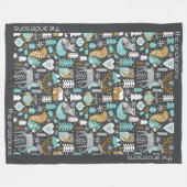 Bosdieren Sneeuwvlokken Scandinavische Kerstmis Fleece Deken (Voorkant (Horizontaal))