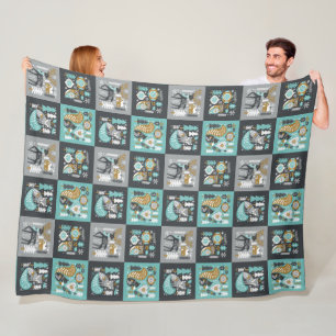 Bosdieren Sneeuwvlokken Scandinavische Kerstmis Fleece Deken