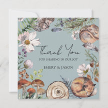 Bosdieren Stof Blauw Baby Shower