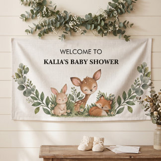 Bosdieren Verwelkomen Baby Borrel Spandoek