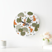 Bosdieren: vossen, vogels patroon grote klok (Huis)
