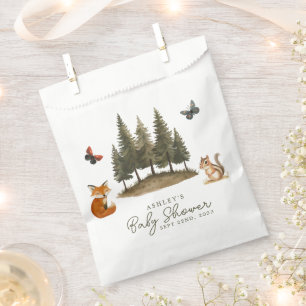Bosdieren Watercolor Baby Shower Bedankzakje