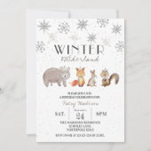 Bosdieren Winter ONEderland Verjaardag Kaart (Voorkant)