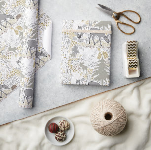 Bosdieren Winterdieren Bossen Cadeaupapier