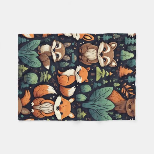 Bosdierpatroon deken (Voorkant (Horizontaal))