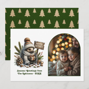 Bosegelkoos Kerst Foto Feestdagenkaart