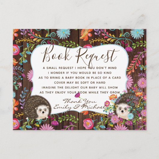 Boseggelboek Bestelling Gedicht 4 Baby Shower Briefkaart (Voorkant)