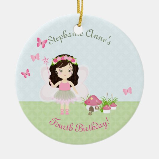 Bosfeeënprinses Keramisch Ornament (Voorkant)