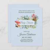 Bosflora en -fauna BABY SHOWER Uitnodigingen (Voorkant / Achterkant)