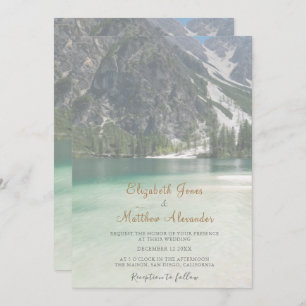Bosgebergte Pine Trees Wedding Kaart